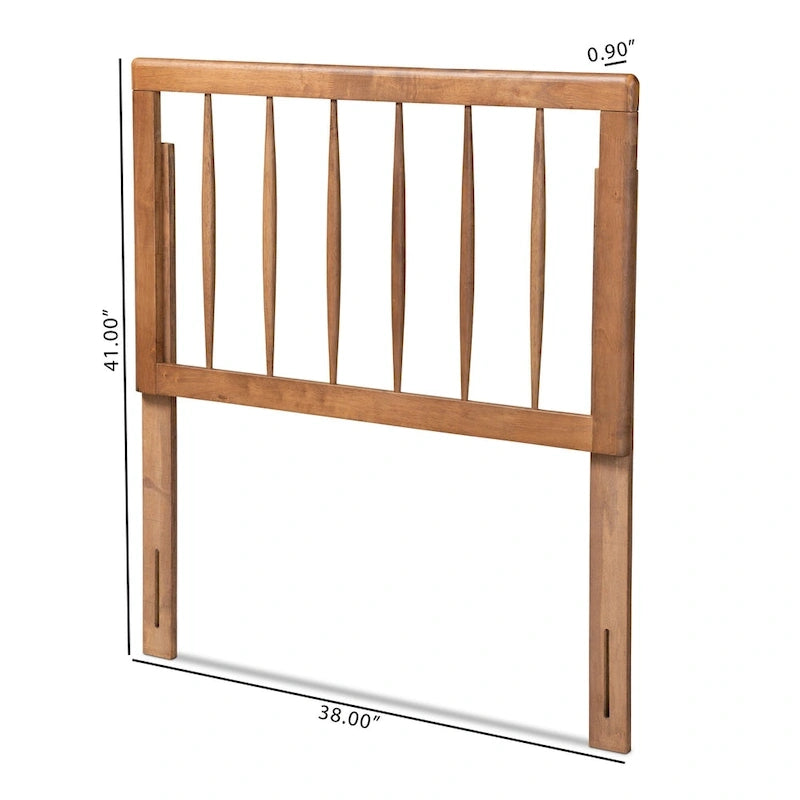 Tête de lit en bois de noyer cendré avec fuseaux