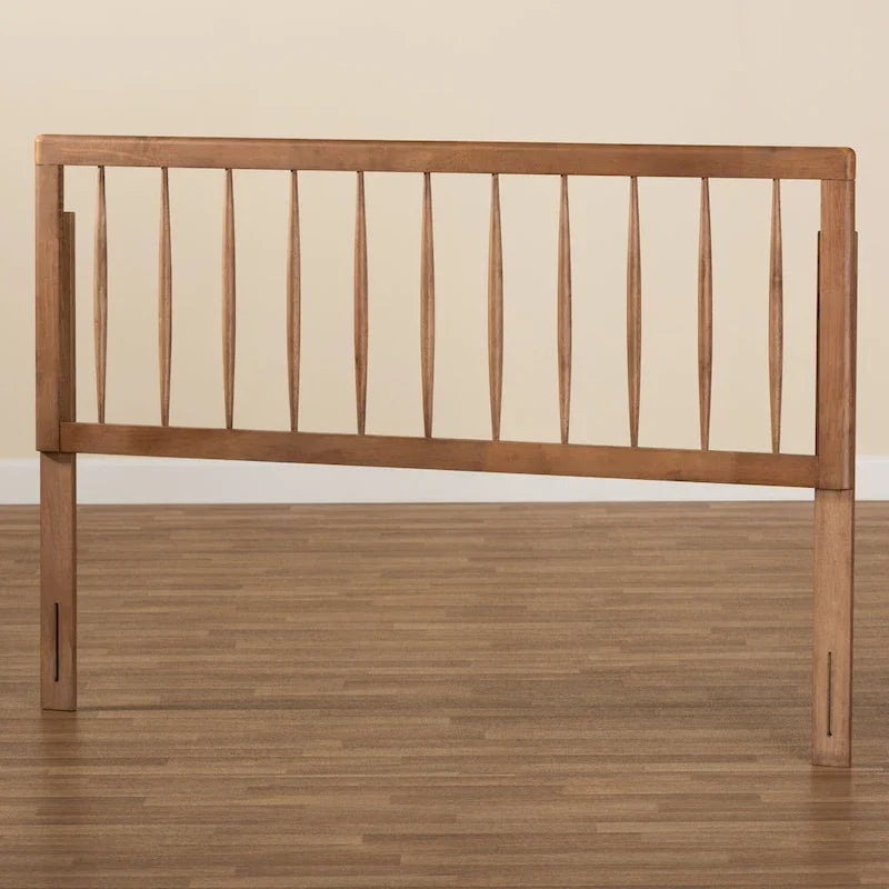 Tête de lit en bois de noyer cendré avec fuseaux