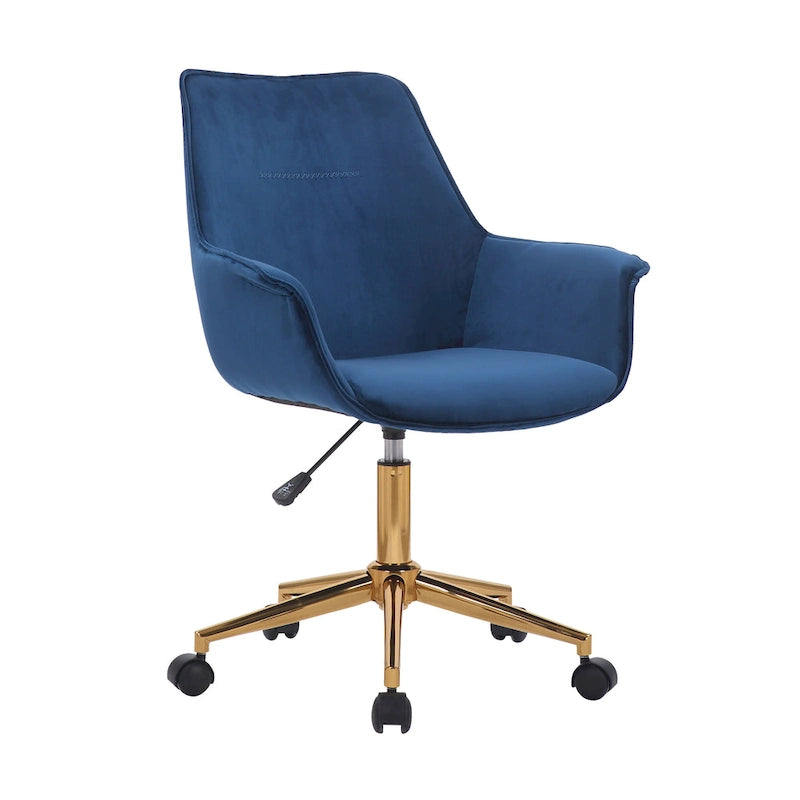 Chaise de bureau en velours avec hauteur réglable
