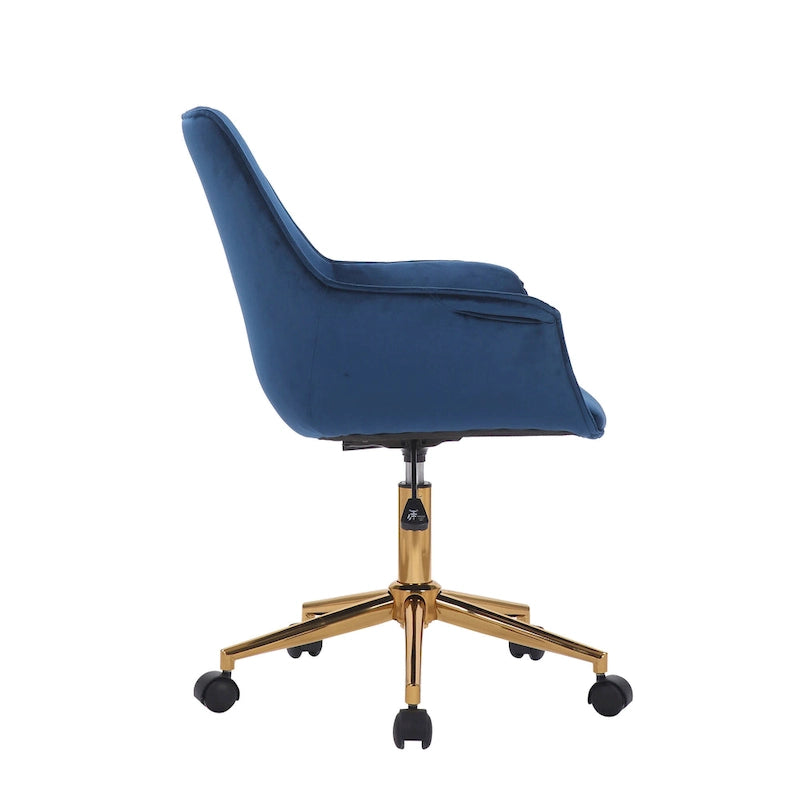 Chaise de bureau en velours avec hauteur réglable