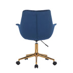 Chaise de bureau en velours avec hauteur réglable
