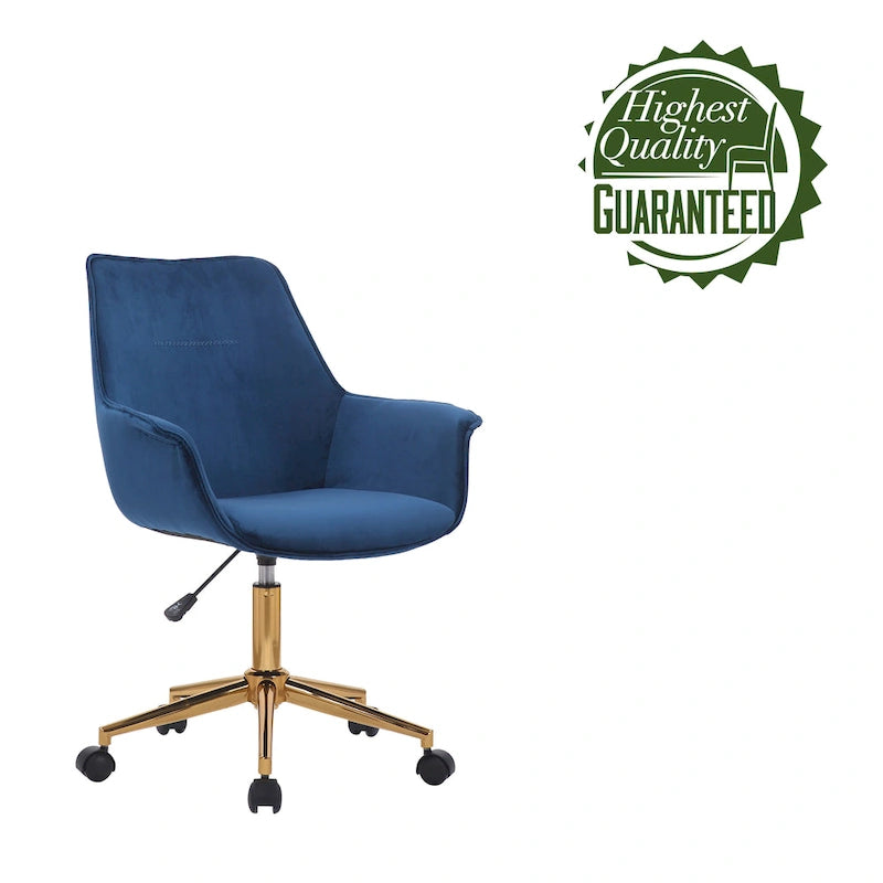 Chaise de bureau en velours avec hauteur réglable