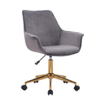 Chaise de bureau en velours avec hauteur réglable