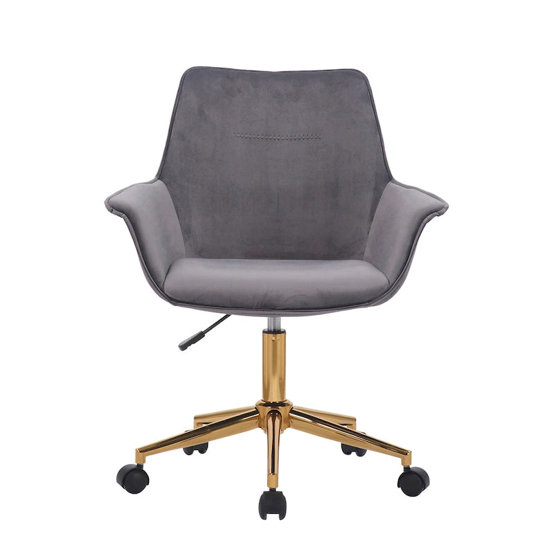Chaise de bureau en velours avec hauteur réglable