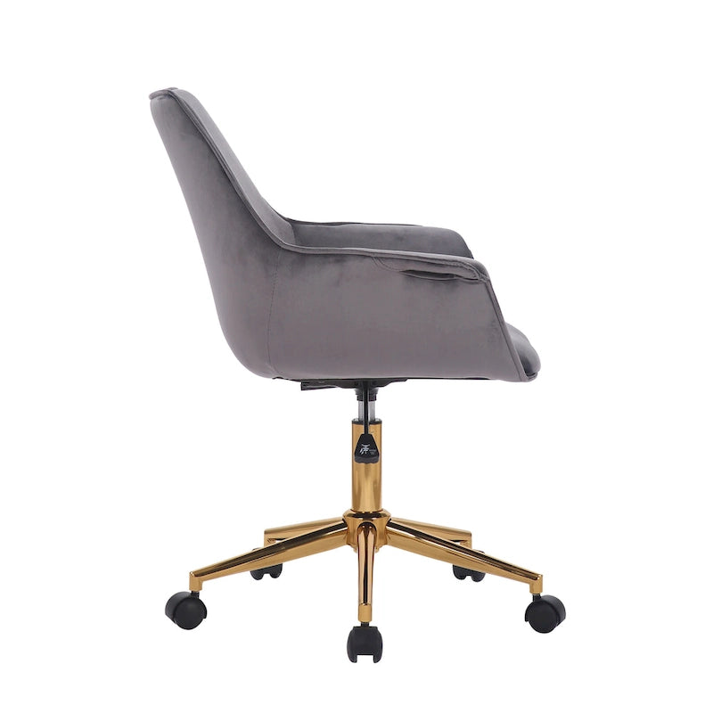 Chaise de bureau en velours avec hauteur réglable
