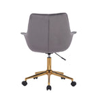 Chaise de bureau en velours avec hauteur réglable