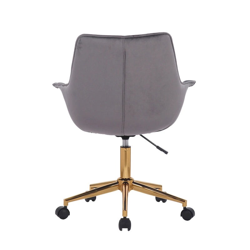 Chaise de bureau en velours avec hauteur réglable