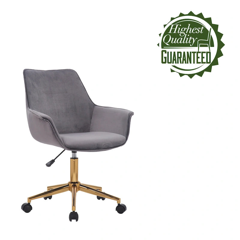 Chaise de bureau en velours avec hauteur réglable