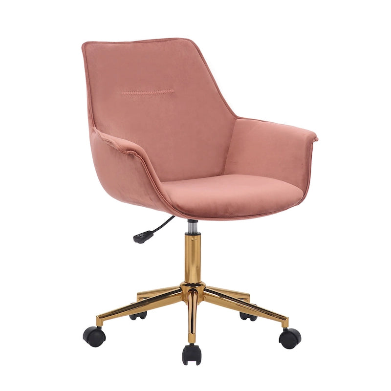 Chaise de bureau en velours avec hauteur réglable