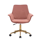 Chaise de bureau en velours avec hauteur réglable