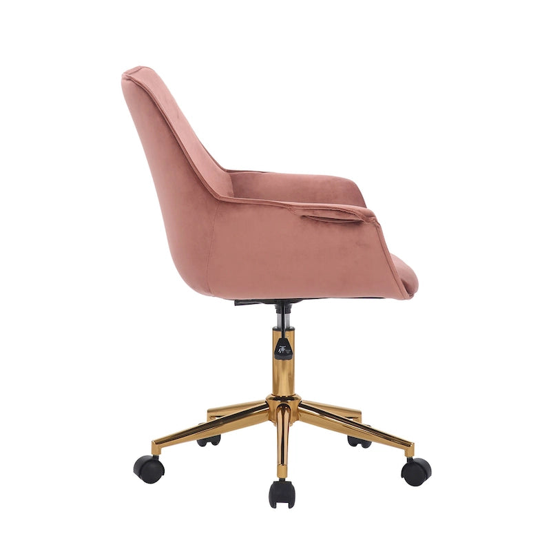 Chaise de bureau en velours avec hauteur réglable