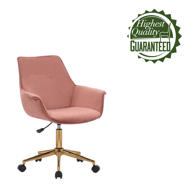 Chaise de bureau en velours avec hauteur réglable