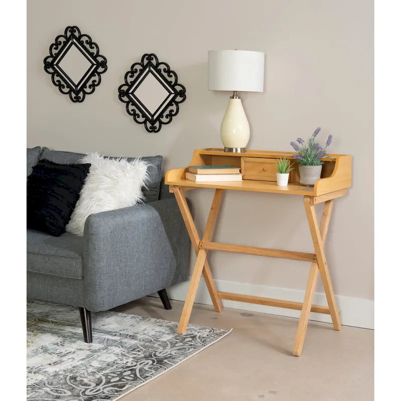 Bureau pliant en bois massif