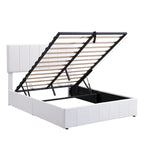 Lit plateforme rembourré avec rangement hydraulique