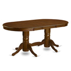 Table à manger ovale avec double pied central et rallonge papillon