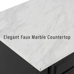 Desservant de cuisine avec plateau en faux marbre et rangement