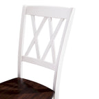 Chaise de salle à manger en bois blanc antique avec assise couleur cerisier (Lot de 2) - 45,08 cm (L) x 59,69 cm (P) x 99,06 cm (H)