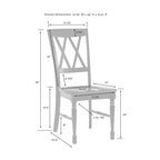 Chaise de salle à manger en bois blanc antique avec assise couleur cerisier (Lot de 2) - 45,08 cm (L) x 59,69 cm (P) x 99,06 cm (H)