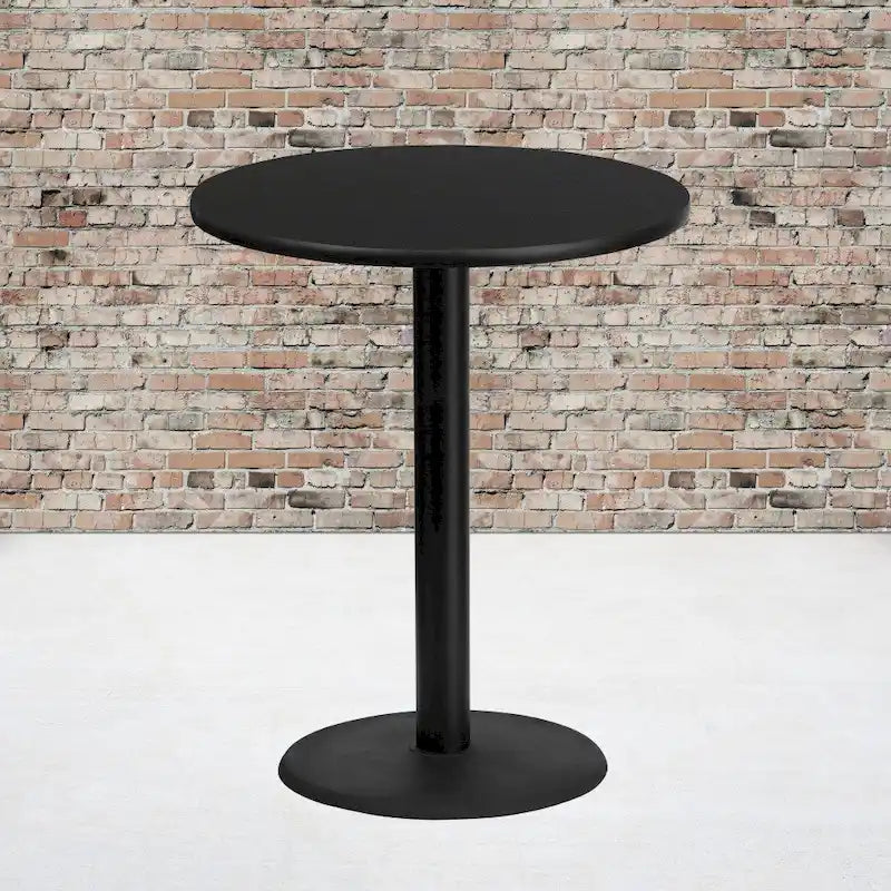 Ensemble de table de bar carrée en stratifié de 36 po avec pied en fonte