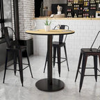 Ensemble de table de bar carrée en stratifié de 36 po avec pied en fonte
