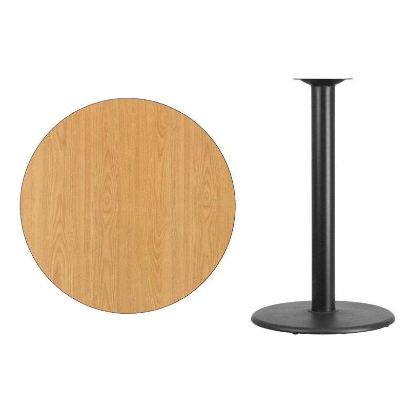 Ensemble de table de bar carrée en stratifié de 36 po avec pied en fonte