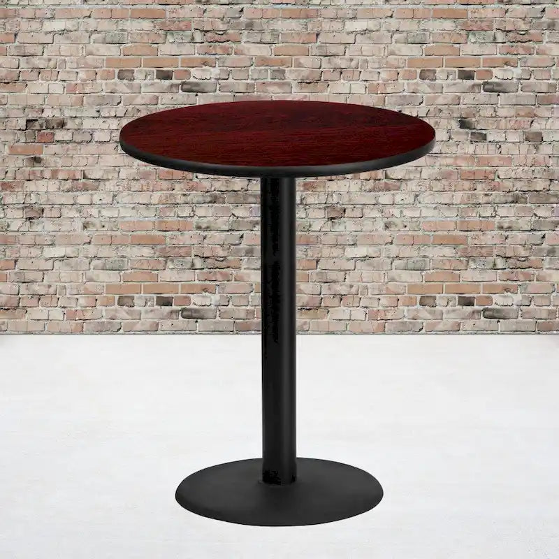 Ensemble de table de bar carrée en stratifié de 36 po avec pied en fonte