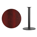 Ensemble de table de bar carrée en stratifié de 36 po avec pied en fonte