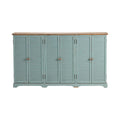Buffet à persiennes à 6 portes avec plateau en bois – 63 x 12 x 36