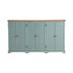 Buffet à persiennes à 6 portes avec plateau en bois – 63 x 12 x 36
