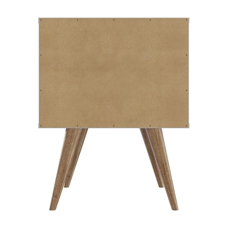 Table de chevet Amber avec poignées en similicuir