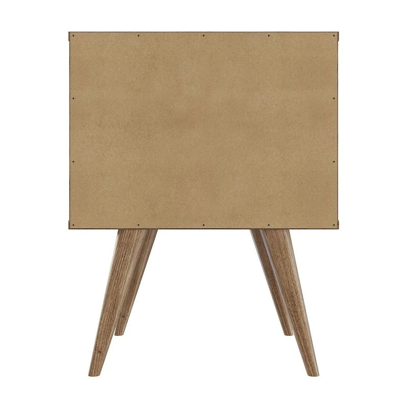 Table de chevet Amber avec poignées en similicuir