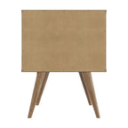 Table de chevet Amber avec poignées en similicuir