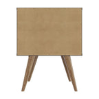 Table de chevet Amber avec poignées en similicuir