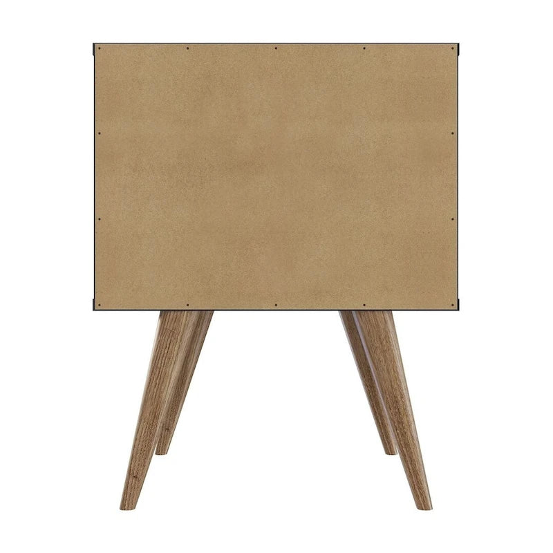 Table de chevet Amber avec poignées en similicuir