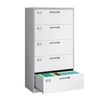 Armoire de classement latérale en acier à 5 tiroirs