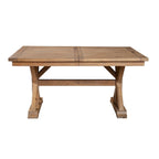 Table de salle à manger extensible de 78 pouces, piètement tréteau, bois de pin, brun naturel