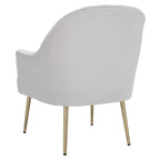Fauteuil d'appoint en velours capitonné avec pieds en métal doré