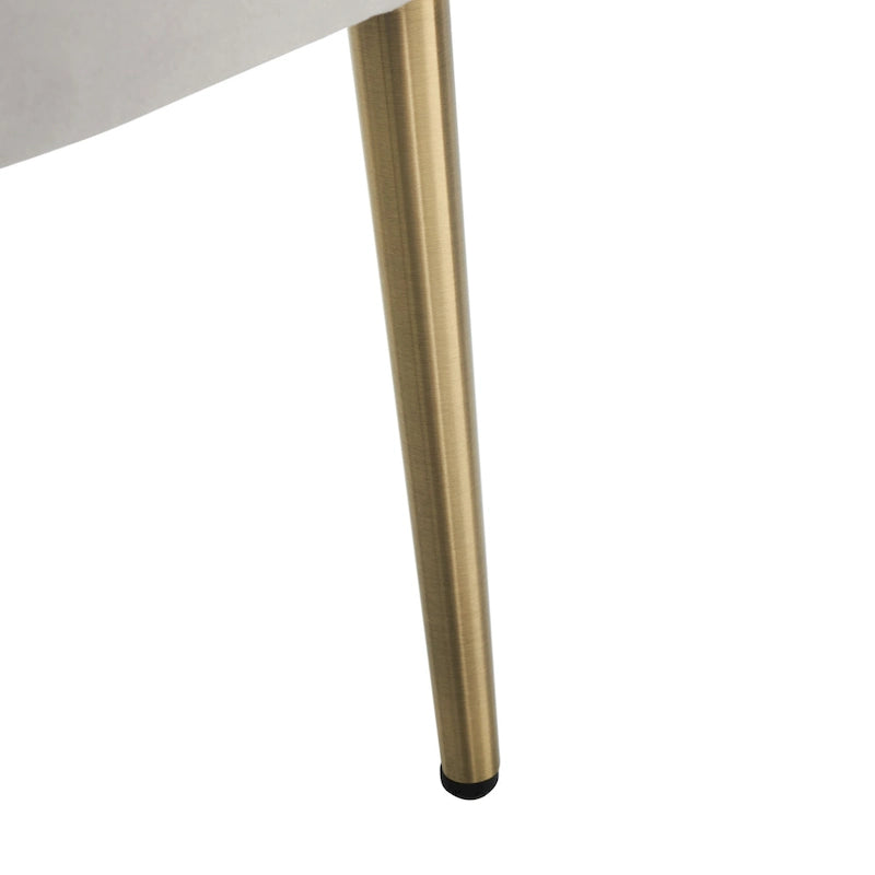 Fauteuil d'appoint en velours capitonné avec pieds en métal doré