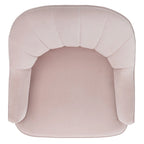 Fauteuil d'appoint en velours capitonné avec pieds en métal doré