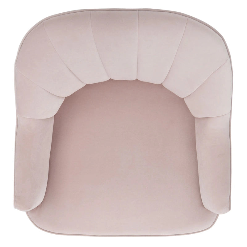 Fauteuil d'appoint en velours capitonné avec pieds en métal doré