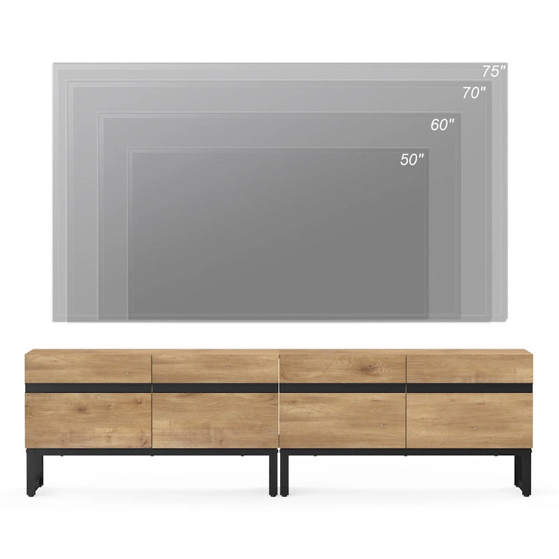 Meuble TV avec placard de rangement pour téléviseurs jusqu'à 75 pouces