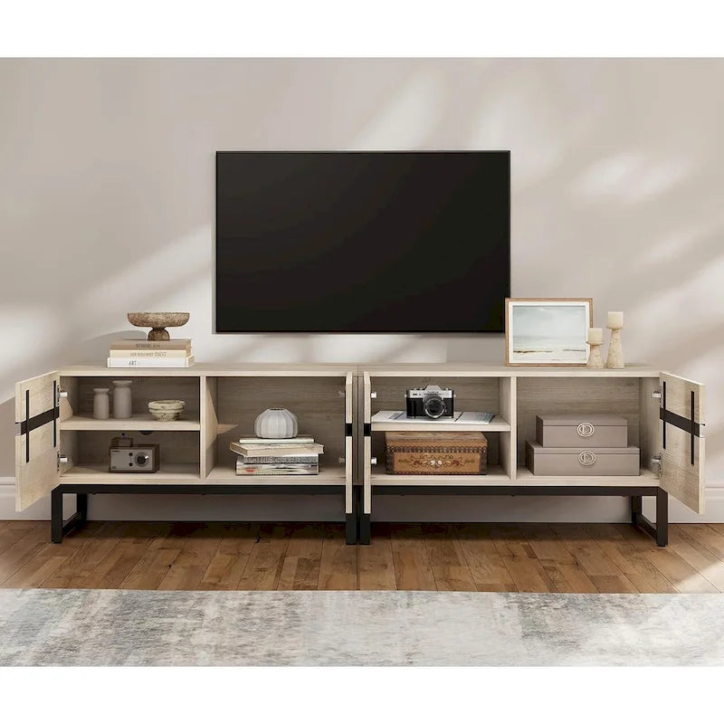 Meuble TV avec placard de rangement pour téléviseurs jusqu'à 75 pouces