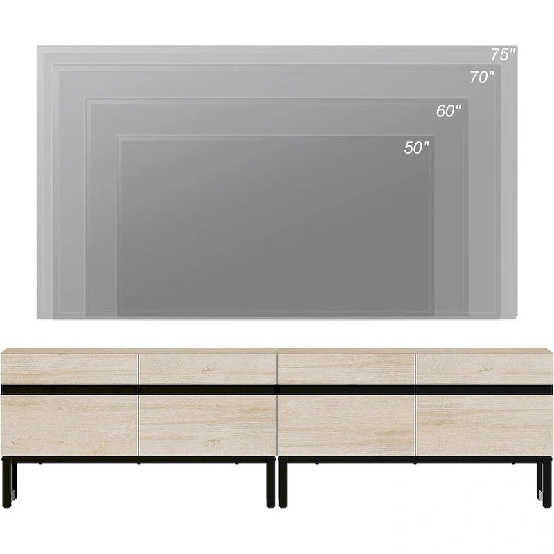 Meuble TV avec placard de rangement pour téléviseurs jusqu'à 75 pouces