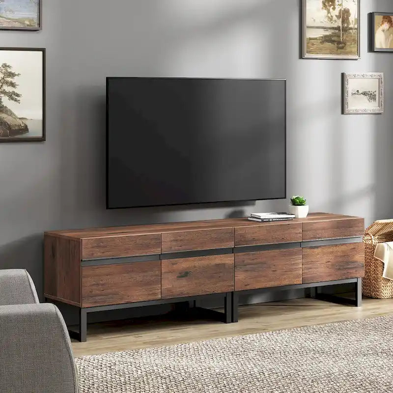 Meuble TV avec placard de rangement pour téléviseurs jusqu'à 75 pouces