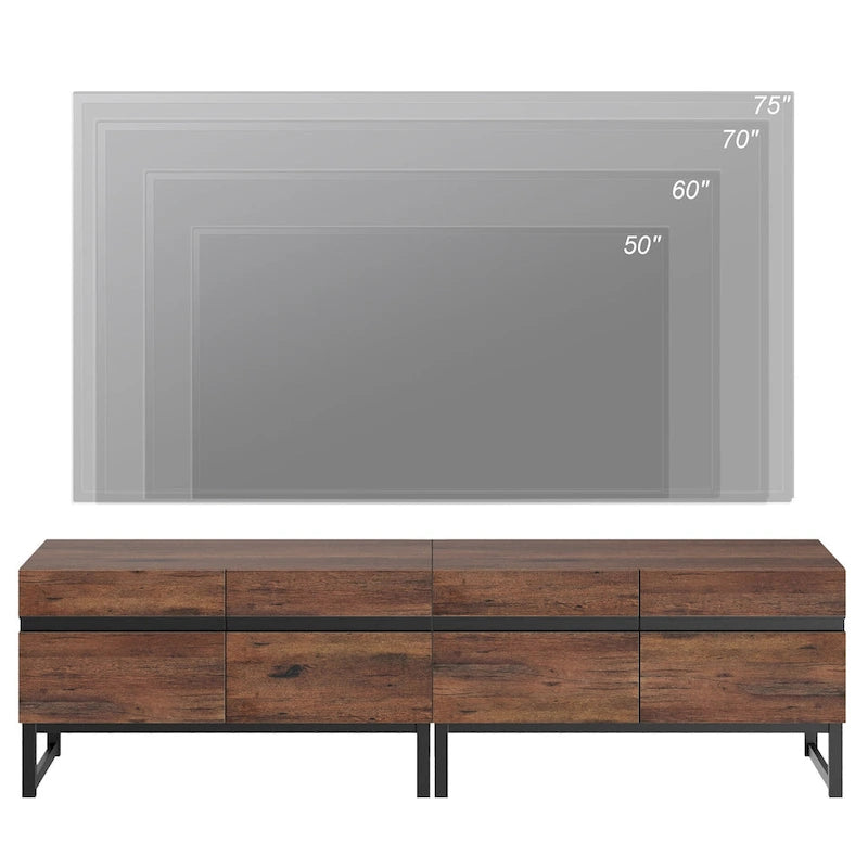 Meuble TV avec placard de rangement pour téléviseurs jusqu'à 75 pouces
