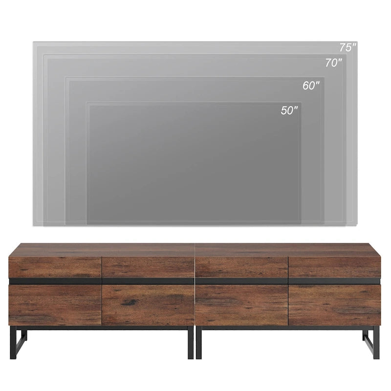 Meuble TV avec placard de rangement pour téléviseurs jusqu'à 75 pouces