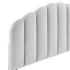 Tête de lit capitonnée en velours festonné – Grand lit/Très grand lit