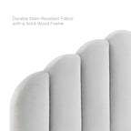 Tête de lit capitonnée en velours festonné – Grand lit/Très grand lit