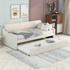 Lit de repos une place avec lit gigogne escamotable et port de chargement USB
