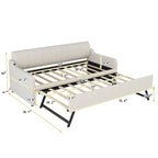 Lit de repos une place avec lit gigogne escamotable et port de chargement USB